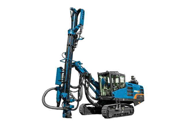 Top hammer drilling rig